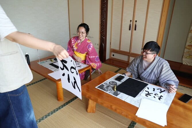 Calligraph Name in Japanese and Dress in Kimono - A quiet cultural activity in Sapporo