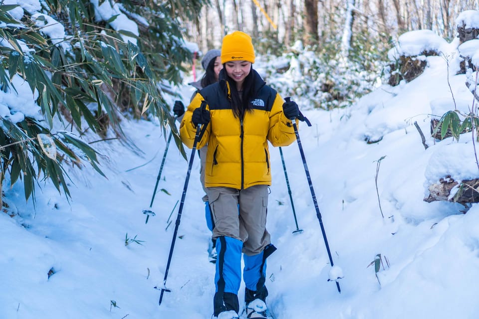 Lake Tachibana: Snowshoe to a frozen lake! - What the forest walk feels like