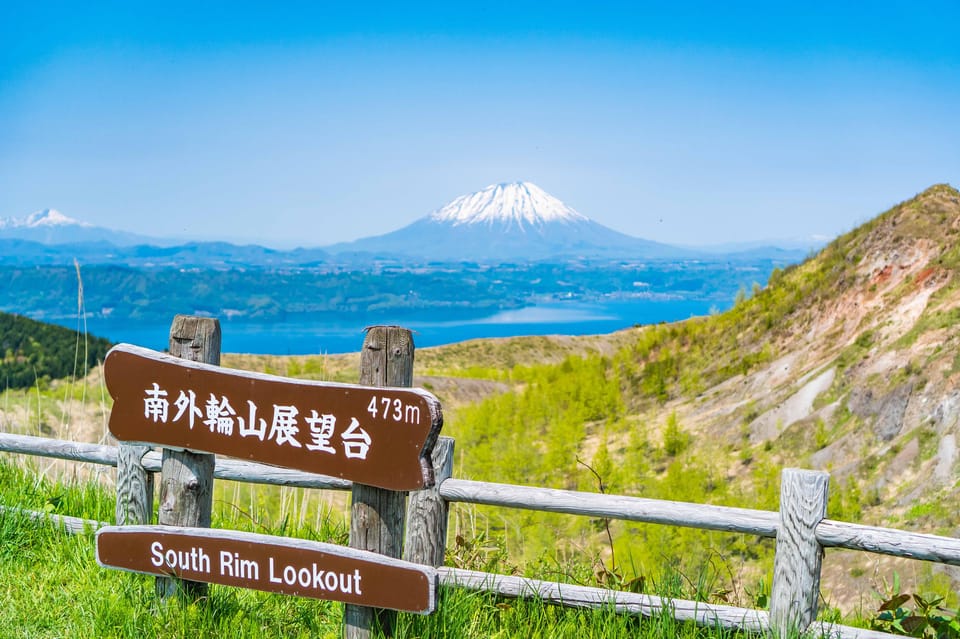 Mt. Usu: Hike to the crater and see the stunning Lake Toya! - Crater paths with Lake Toya and Mt. Yotei in view