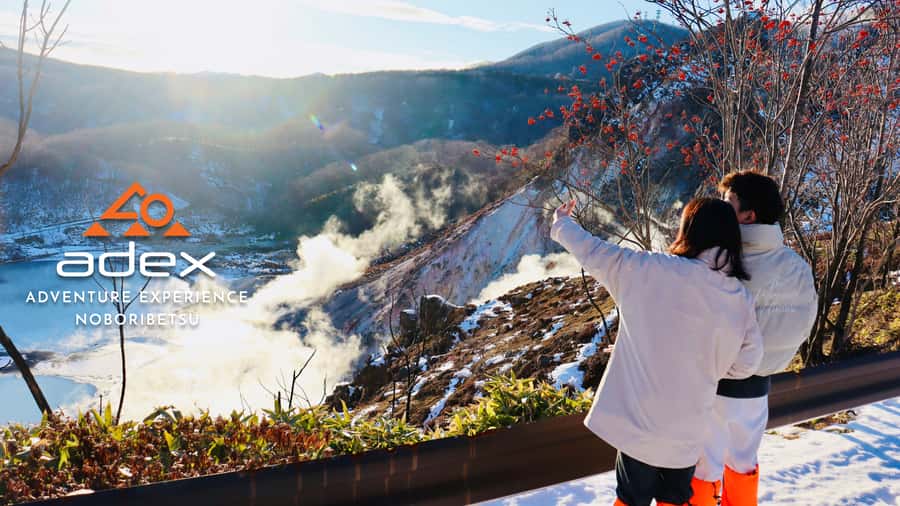 Oyunuma Hot Spring Pond Winter Panorama Tour - Oyunuma Pond and the heat below
