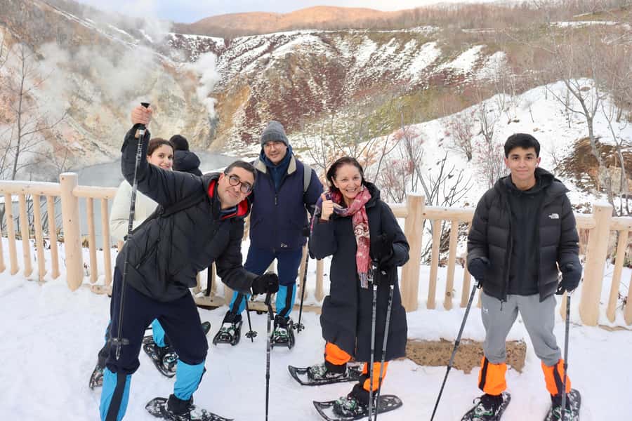 Oyunuma Hot Spring Pond Winter Panorama Tour - Primeval forest and snow-covered walking