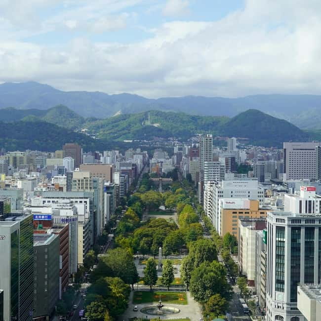 Sapporo Highlights: Golden Route Morning Guided Walking Tour - Kita-1-Jou Dori shows the city between the monuments